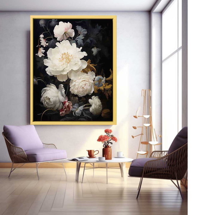 Flower Black Art Painting  