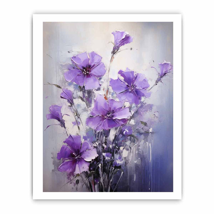 Flower Purple Black Art Painting