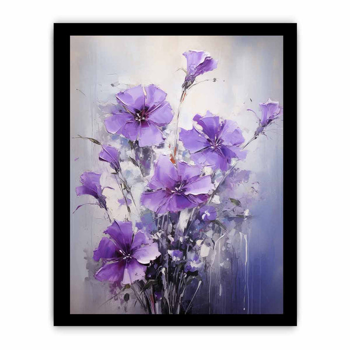 Flower Purple Black Art Painting