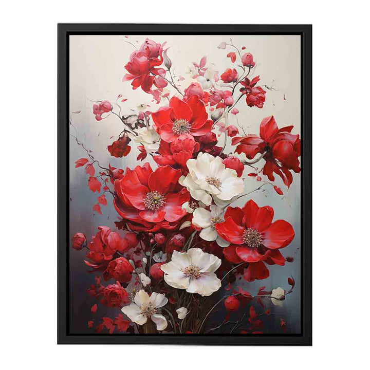 Flower Art Red Painting  