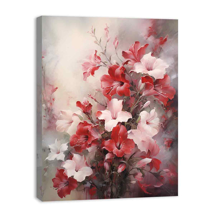 Flower White Red Art Painting  