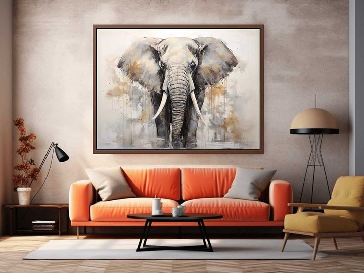 Grey Elephant Art Painting