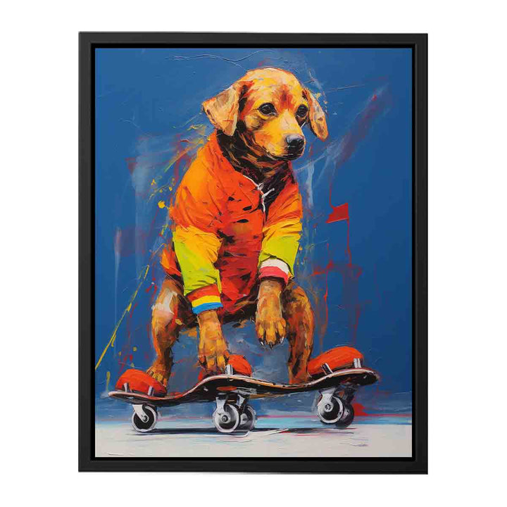 Dog Skating Modern Art