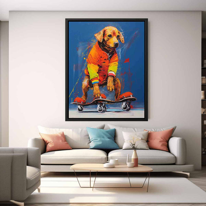 Dog Skating Modern Art