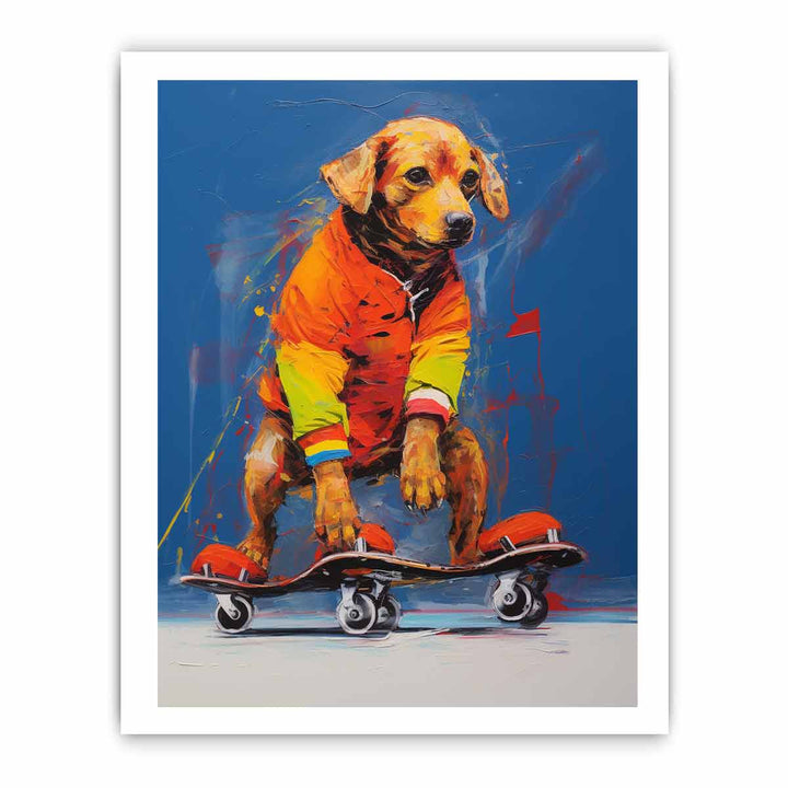 Dog Skating Modern Art