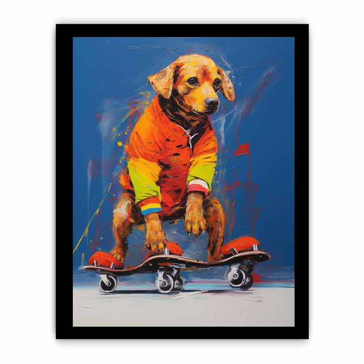 Dog Skating Modern Art