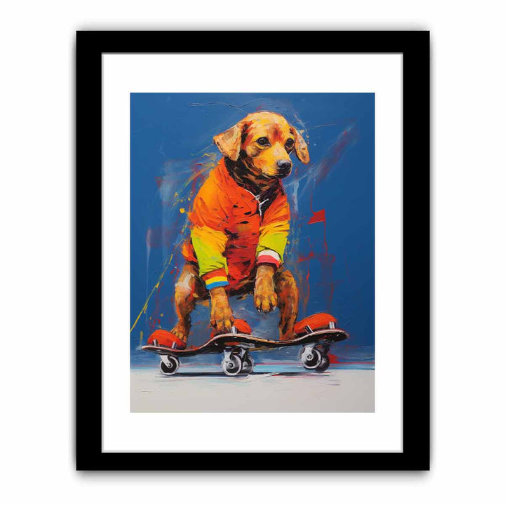 Dog Skating Modern Art