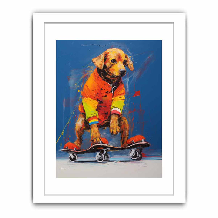 Dog Skating Modern Art