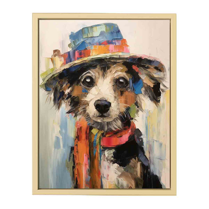 Dog Wearing Hat Modern Art