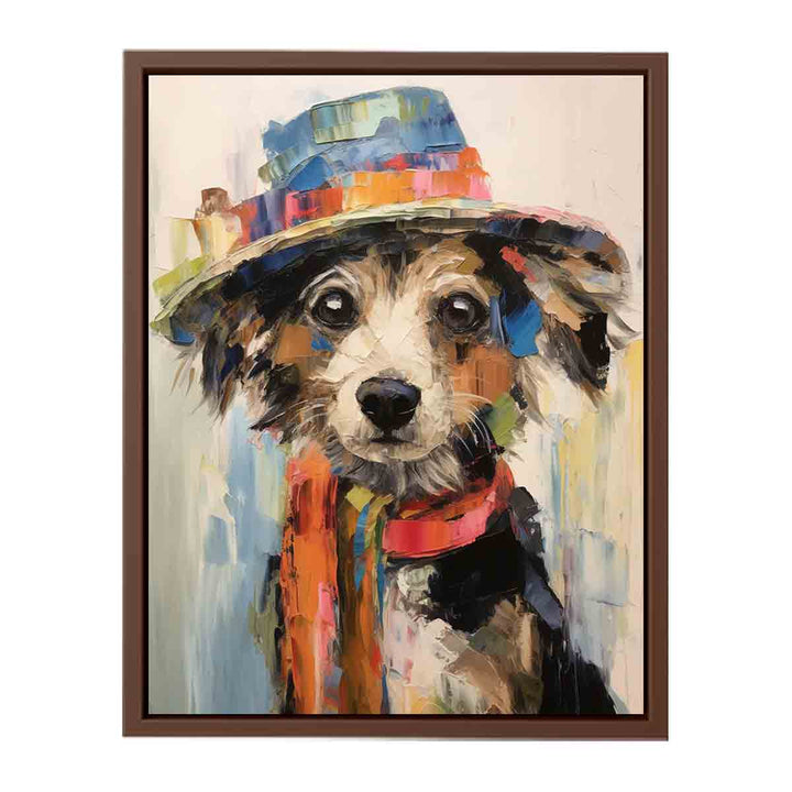 Dog Wearing Hat Modern Art