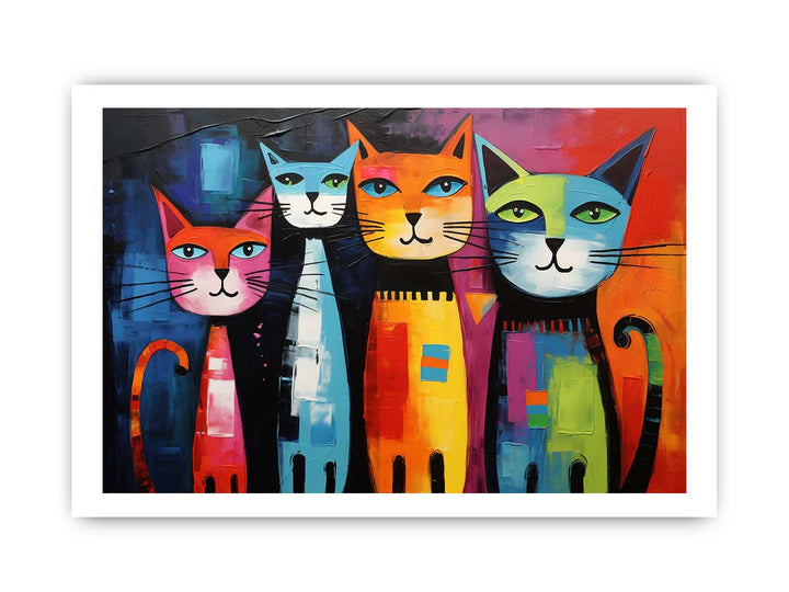 unique Cats Modern Art Painting