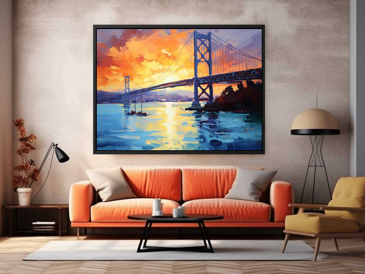 Modern Bridge Tower Art Painting