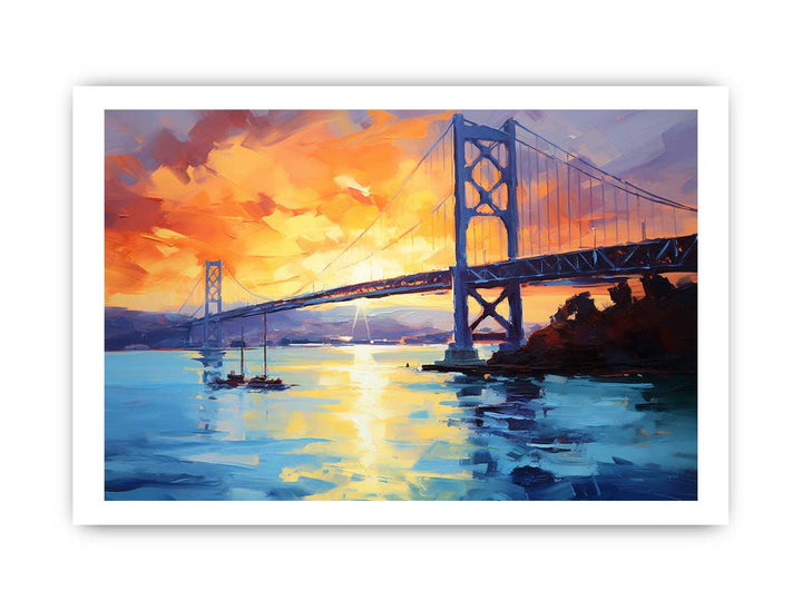 Modern Bridge Tower Art Painting