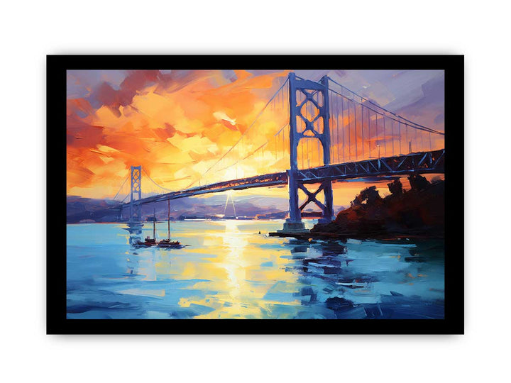 Modern Bridge Tower Art Painting