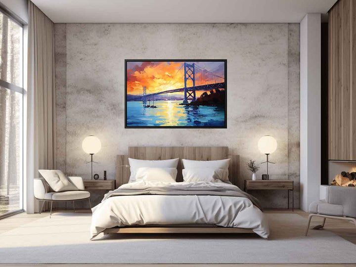 Modern Bridge Tower Art Painting