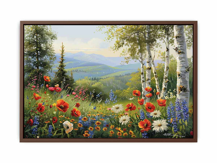 Beautiful Landscape Painting Of Flowers