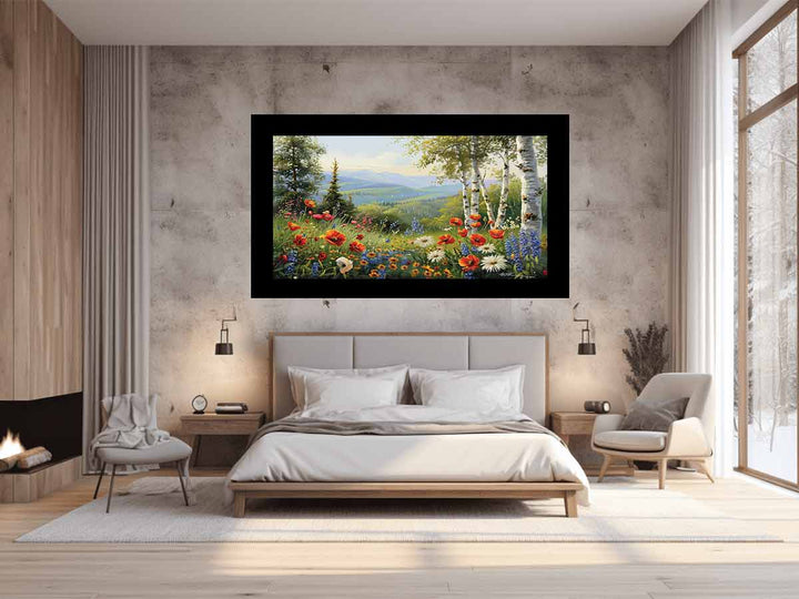 Beautiful Landscape Painting Of Flowers