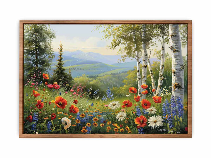 Beautiful Landscape Painting Of Flowers