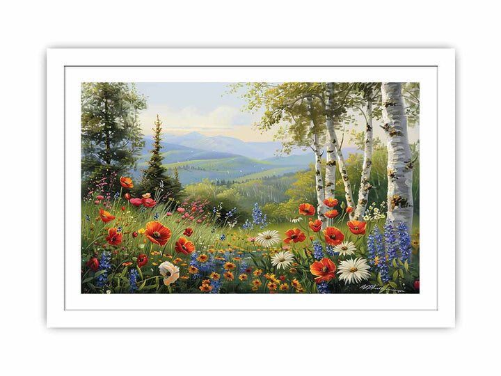 Beautiful Landscape Painting Of Flowers