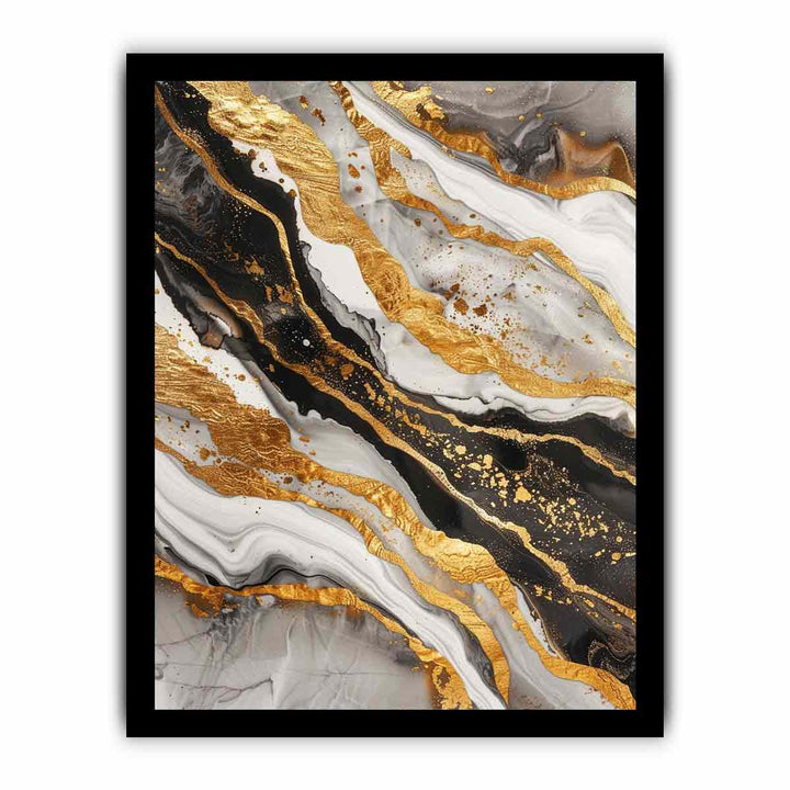 Black Gold Marble Painting