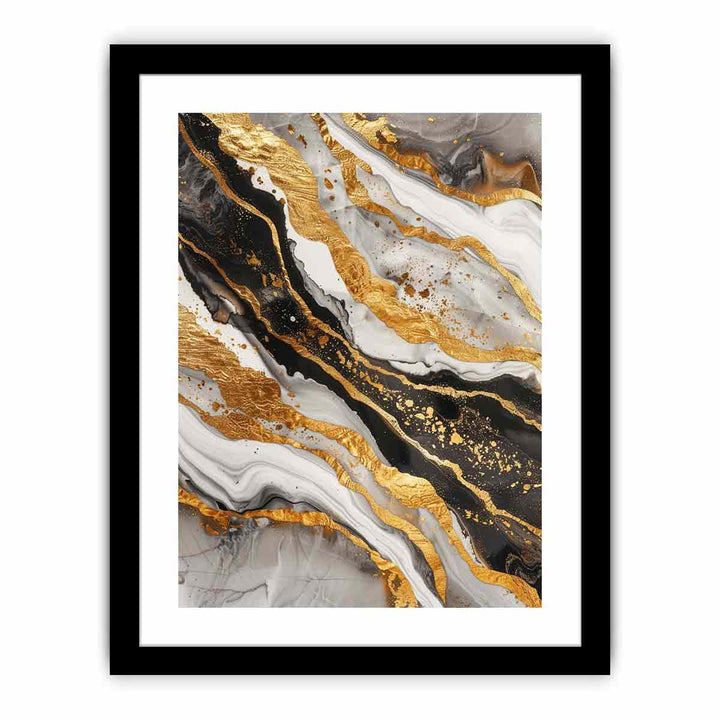 Black Gold Marble Painting