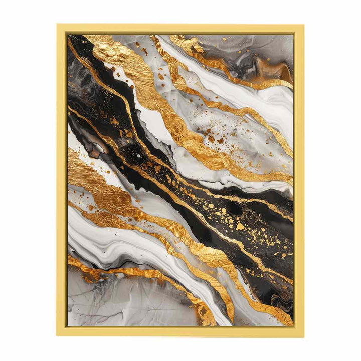 Black Gold Marble Painting