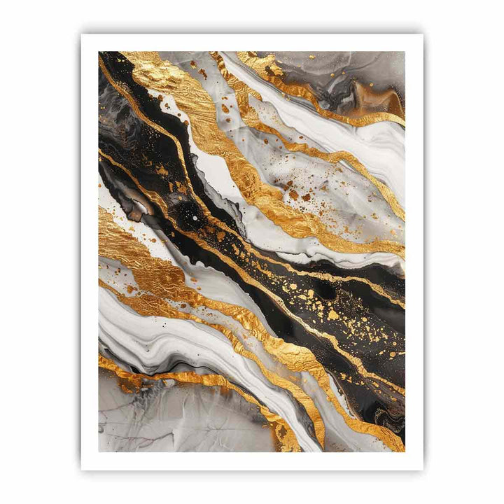 Black Gold Marble Painting