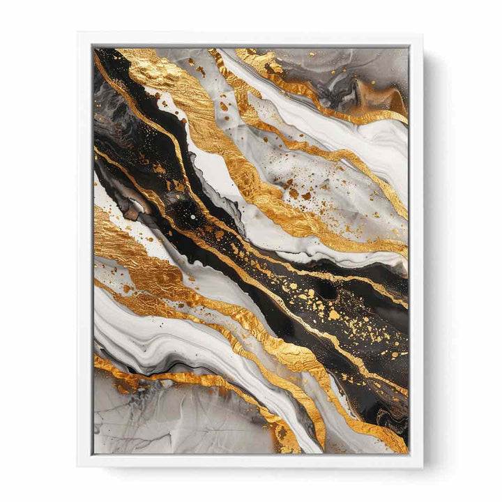 Black Gold Marble Painting