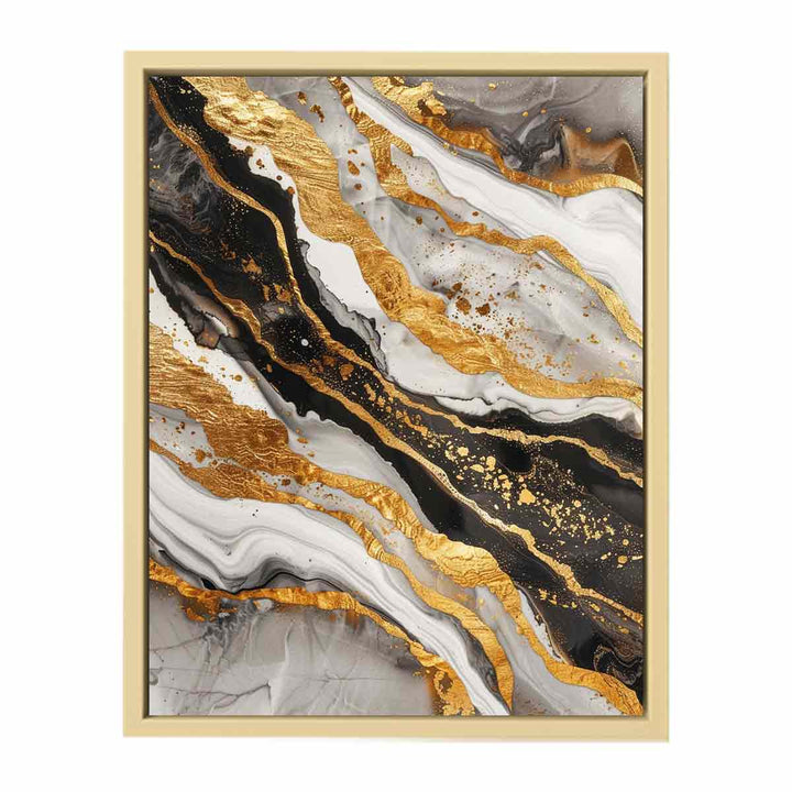 Black Gold Marble Painting