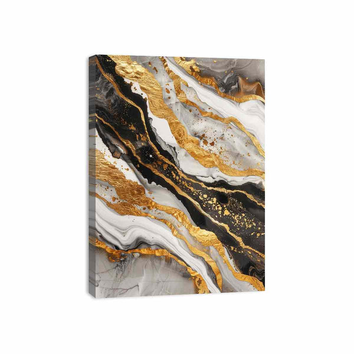 Black Gold Marble Painting