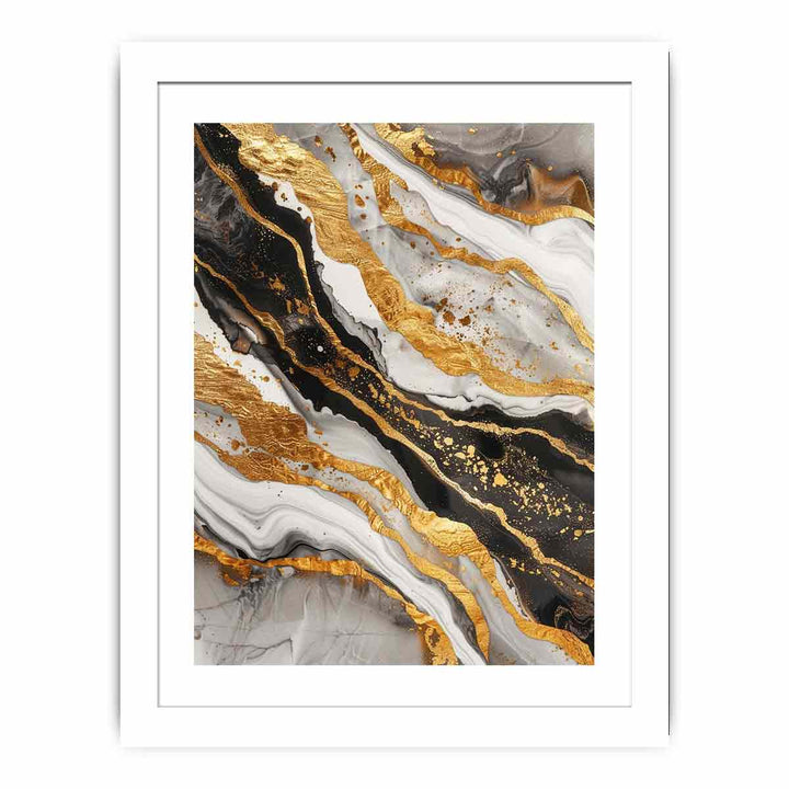 Black Gold Marble Painting