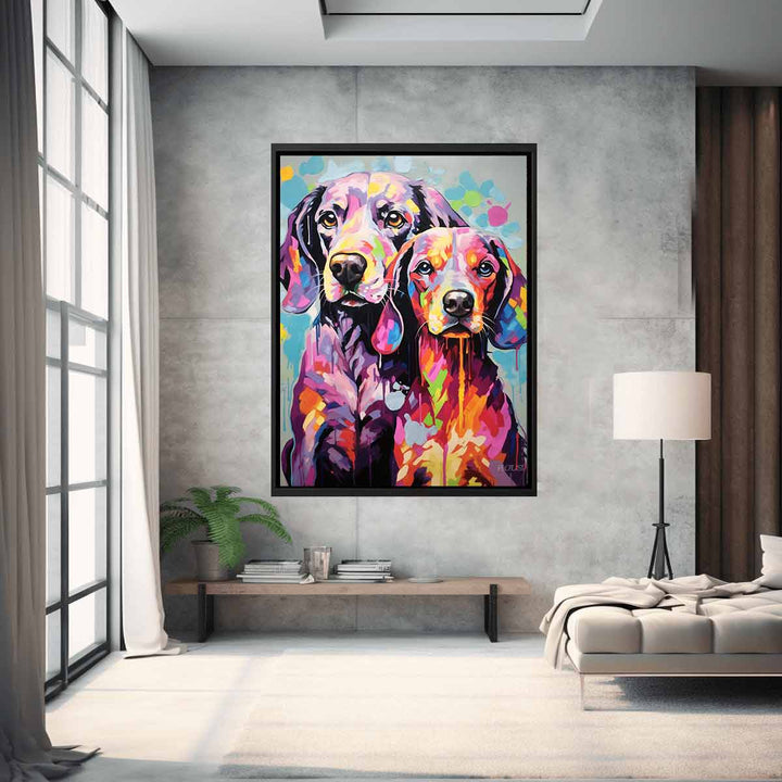 Two Dog Modern Art Painting 