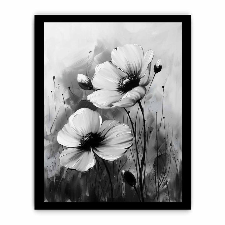 Black and white Flower Painting