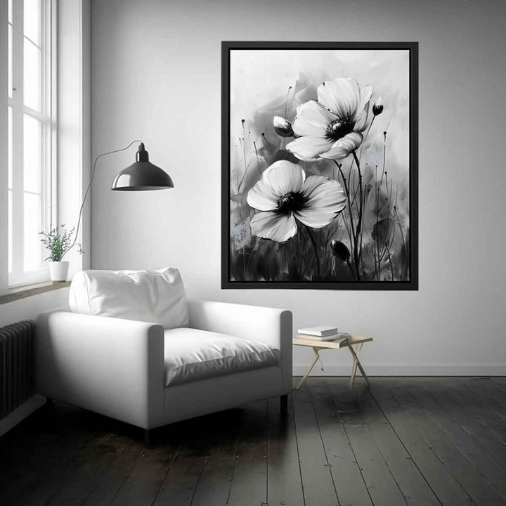 Black and white Flower Painting