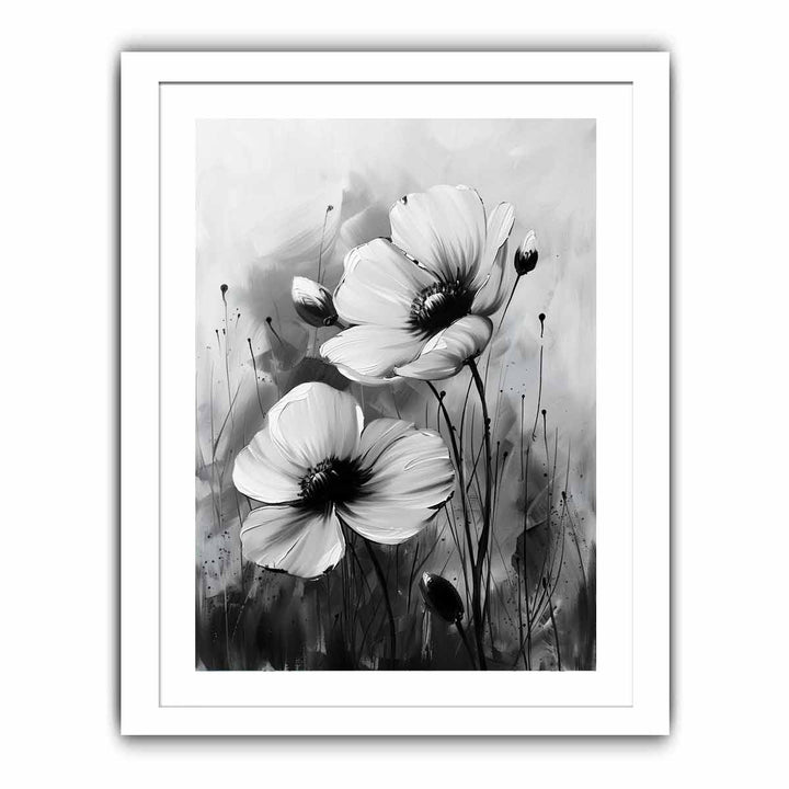 Black and white Flower Painting