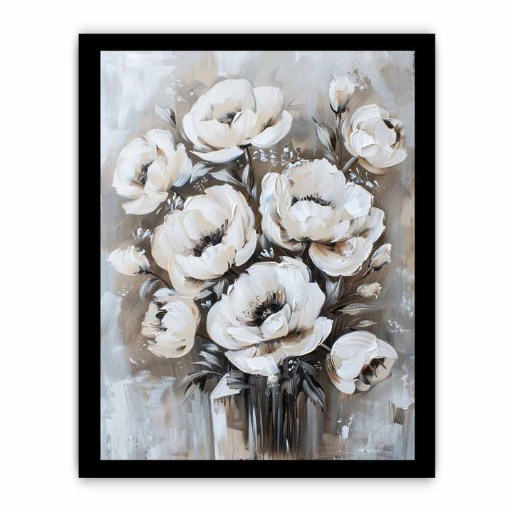 White Floral Painting