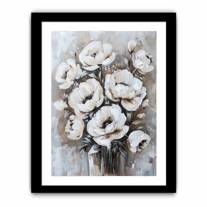 White Floral Painting