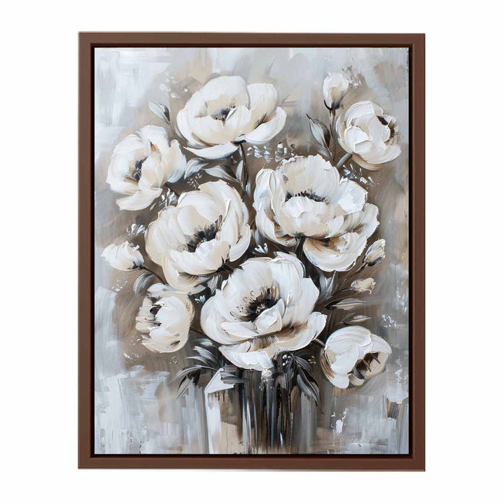 White Floral Painting