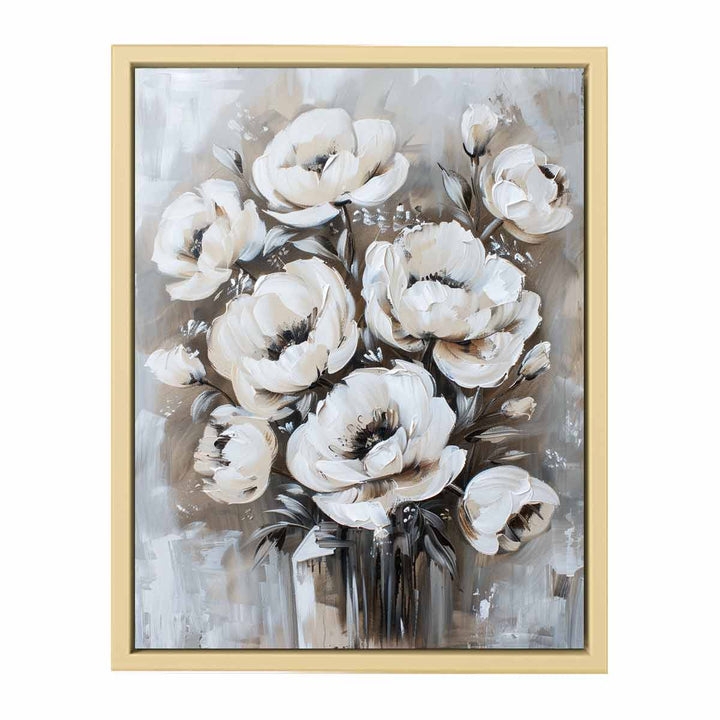 White Floral Painting