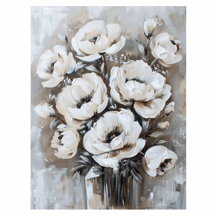 White Floral Painting