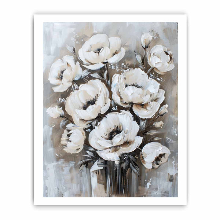 White Floral Painting