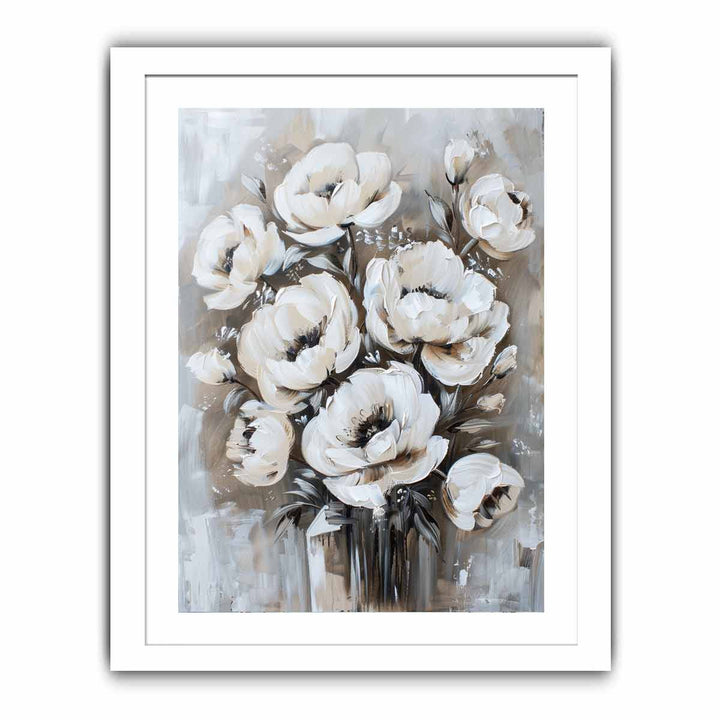 White Floral Painting