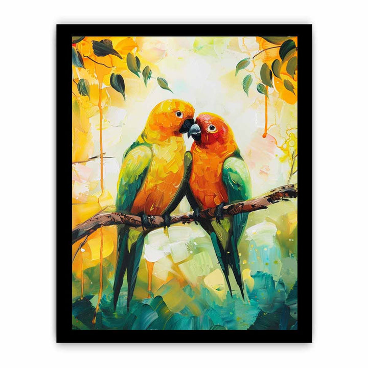 Love Birds Parrot  Painting