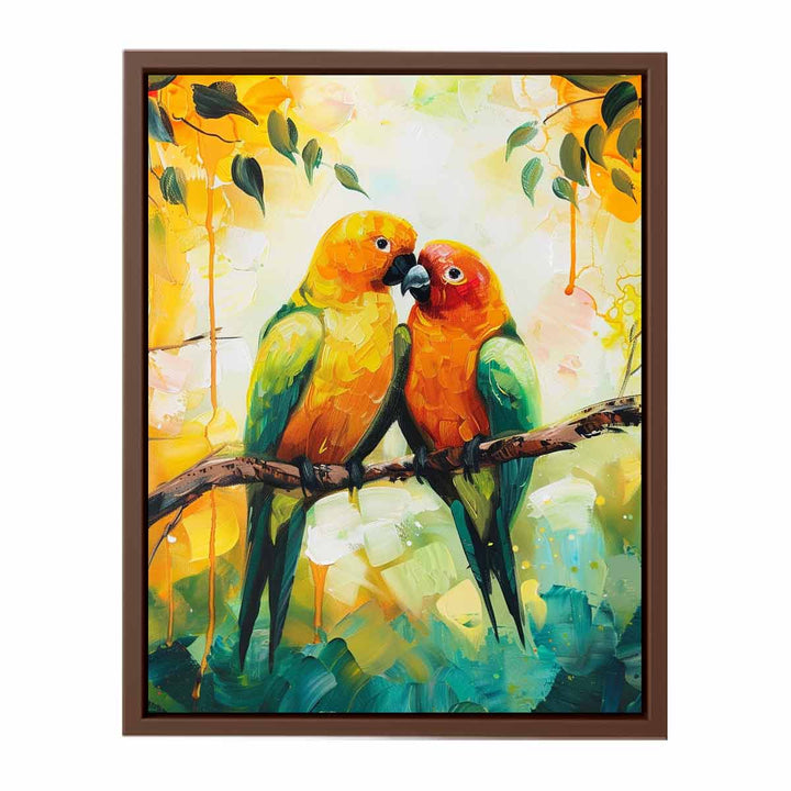 Love Birds Parrot  Painting