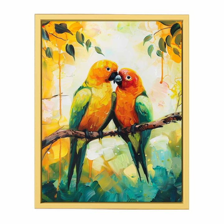 Love Birds Parrot  Painting