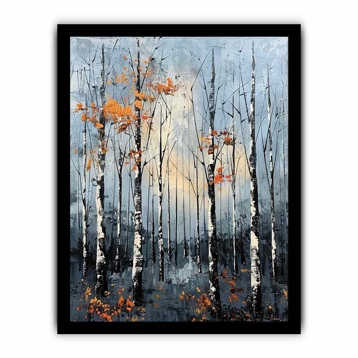 Birch Forest Knife Art Painting