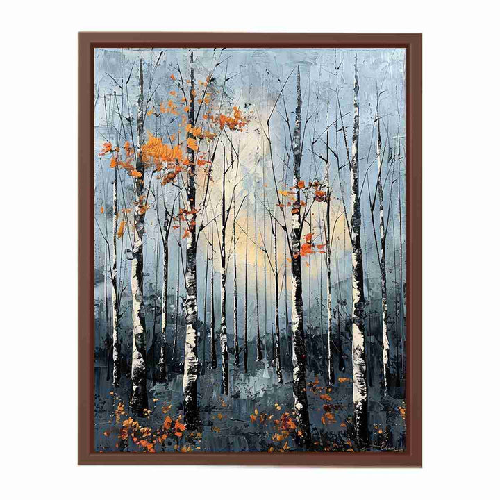 Birch Forest Knife Art Painting