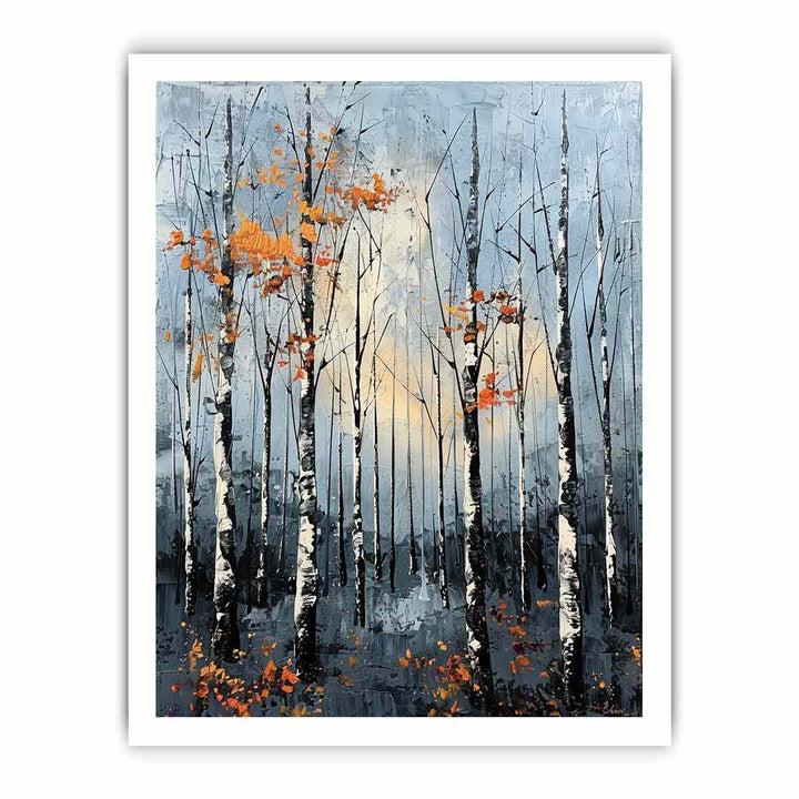 Birch Forest Knife Art Painting