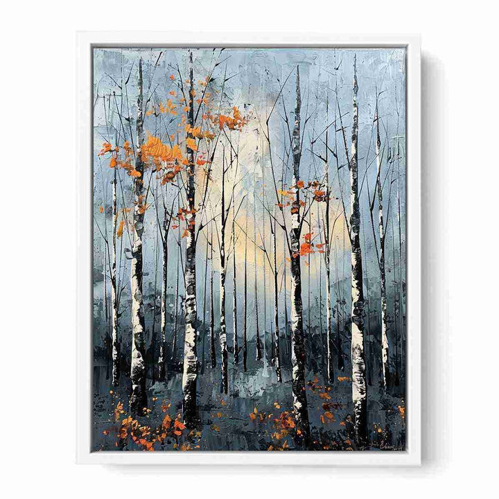 Birch Forest Knife Art Painting