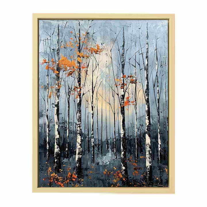 Birch Forest Knife Art Painting